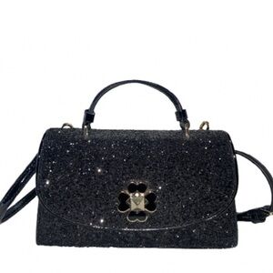 Kate spade Black Glitter Top-Handle Crossbody Bag  NWOT